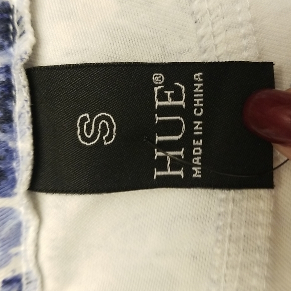 Hue blue and white leggings EUC size small - Picture 7 of 9